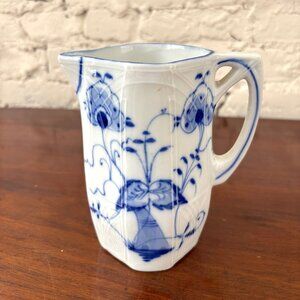 Vintage Delft Blue White Creamer Pitcher Small Floral Holland 4694